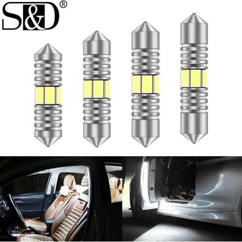 1pc Canbus C5W C10W 31mm 36mm 39mm 41mm LED Bulb Festoon Led Car Interior Lights Dome Reading License Plate Lamp 12V 6000K White