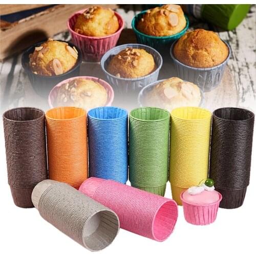 100pcs Solid Color Muffin Cupcake Paper Cups Wrapper Paper Cake Liner Mold Baking Muffin Box Cup Case Cake Tool Kitchen Supplies