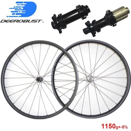 1150g MTB XC Race 24mm x 30mm Asymmetric Hookless Clincher Tubeless Wheelset 650B Mountain Bike Carbon Wheels 6 Bolts 24H 28H