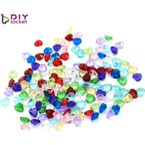 120PCS Colorful Heart 5mm Birthstone Floating Charms Fit Floating Charm Locket LSFC110