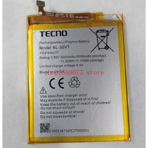 3.85V 3050mAh 100% brand new phone battery for TECNO BL-30VX BL-30VT battery