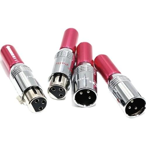 3 Pin XLR Plug Male Female Connector for DIY Audio Cable Adapter 4Pcs