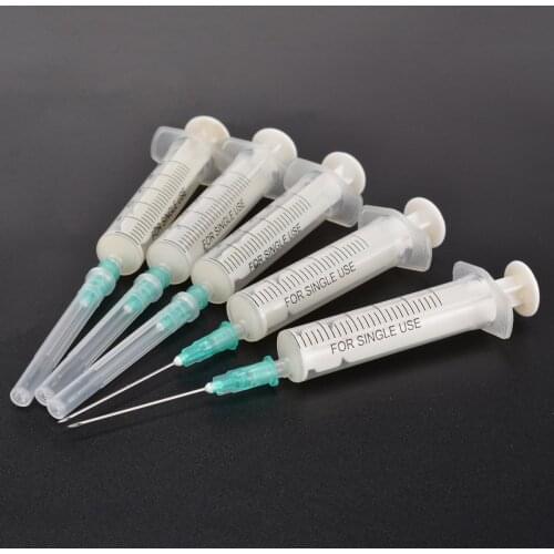 Mayitr 5 Set Plastic Syringe 5ml Measuring Syringe Disposable Plastic Syringes & 21G Needle &+ Red Cap For Measuring