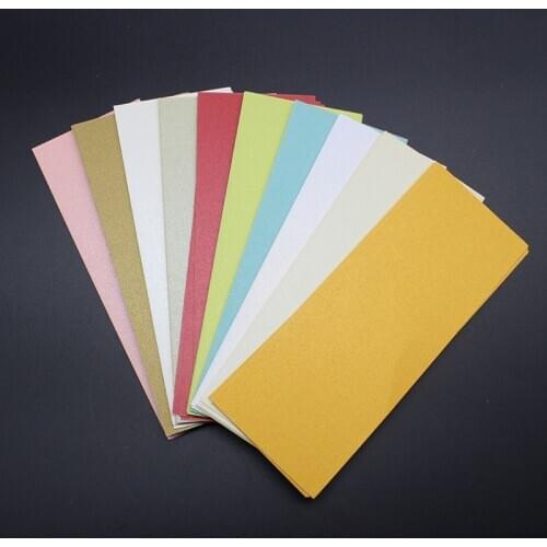 50sheet 6x16cm Pearlescent Shimmer Douber-side Craft Paper DIY Bookmark Hand-painted Word Card