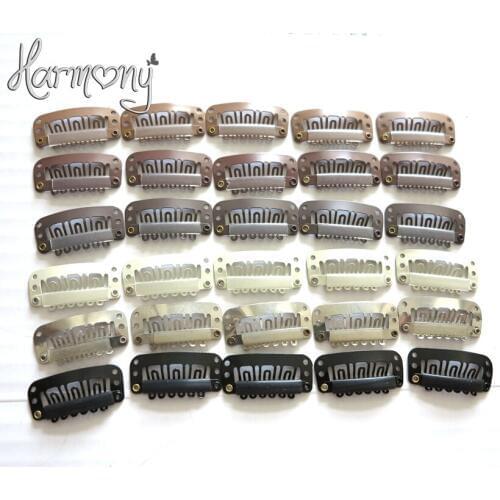 50pcs 3.2cm hair snap clips for extensions U Shape weave toupee wig 6 teeth clips styling tools