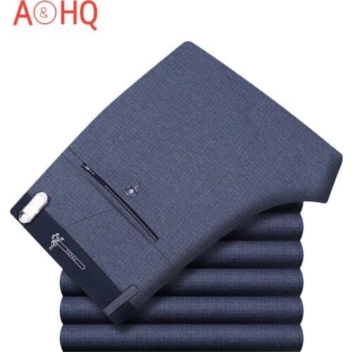 Mens Suit Pants Summer Men Dress Pants Straight Business Formal Pants Big Size Classic Trousers Office Dress for Men