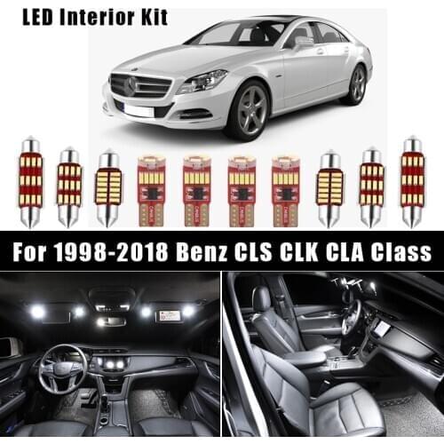 Canbus Error Free White LED Bulbs Interior Dome Map Door Light Kit For Mercedes Benz CLS CLK CLA Class W218 W219 W208 W209 C117