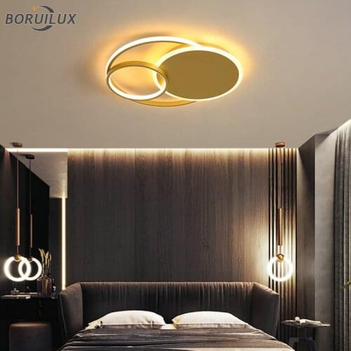 Gold Round Modern LED Chandelier Lights Dimmable Dining Living Room Bedroom Iron Aluminum Acrylic Lamp Indoor Lighting AC90-260V