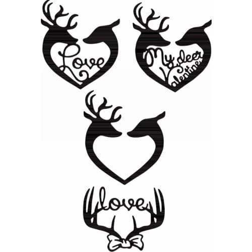 Heart Shaped Deer In Love Decorative Embossing Papercard Crafts Die 2021 My Deer Valentine Diy Scrapbooking Album Paper Cards