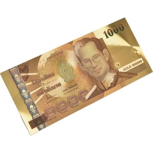 Home Decration Thailand Bankbiljet 1000 Baht In 24K Goud Papier Geld Plastic Frame Collection