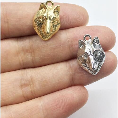 Eruifa 10pcs 13*18mm Hot Wholesales Lovely Fox Heard Zinc alloy Jewelry DIY Charms Pendant 2 Colors