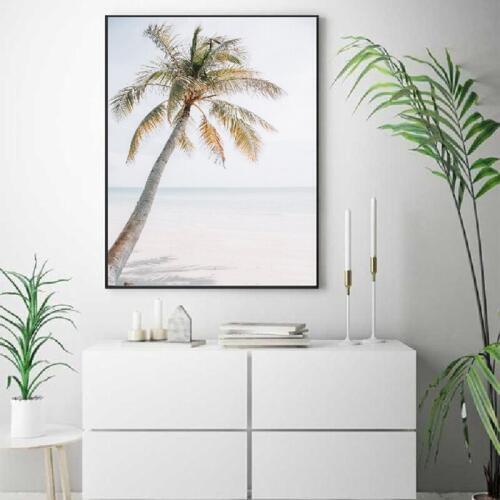 Beach Palm Tree Poster Art Canvas Print Coastal Beach Ocean Photography Canvas Painting Wall Pictures Home Room Tropical Decor