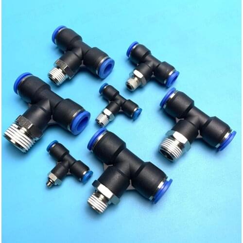 PT Male Tee push-in fittings high quality pneumatic fittings PT 06/-R01/R02/R03/R04 vetley pneumatic