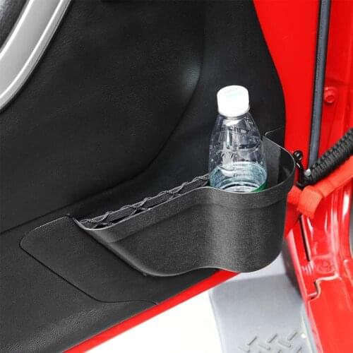 DoorPocket Front Door Storage Pockets Organizer Box For 2011-2018 Jeep Wrangler JK JKU 2/4-Door, Door Net Pocket Replacement, Bl