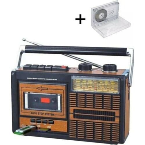 Bluetooth USB + SD + FM Radio Cassette Player Music Player 90'lık Blank Tray Gift Fp-319BT