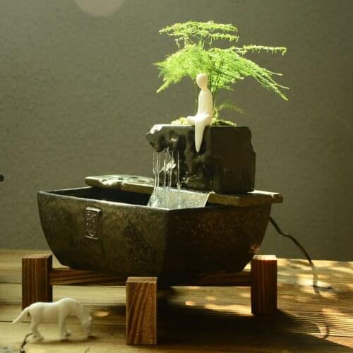 Creative Desktop Mini Furnishing Articles Rockery Small Water Fountains Antique Home Desk Decoration Accessories for Living Room