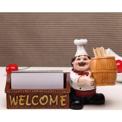 Kitchen Cooking Chef Toothpicks Holder Resin Toothpick Dispenser Storage Organizer Sturdy Safe Container Home Decoration