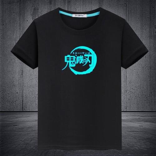 2020 Hot Anime Demon Slayer Kimetsu no Yaiba Luminous T-shirt Casual Unisex Tops Vest Tees Short sleeve Men T-shirt Kids T Shirt