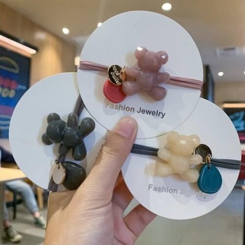 Hot Selling Fashion New Style Belly Colored Lovely Bear Hair Band Hair Rope Hair Rings High Quality Hair Accessories
