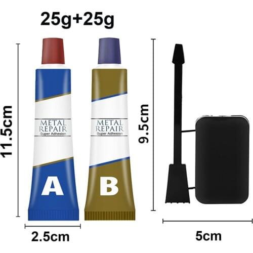 Metal Repair Glue with A and B Types Heat Resistant Long Lasting Fast Drying Durable Long Lasting for Metal Plastic TUE88