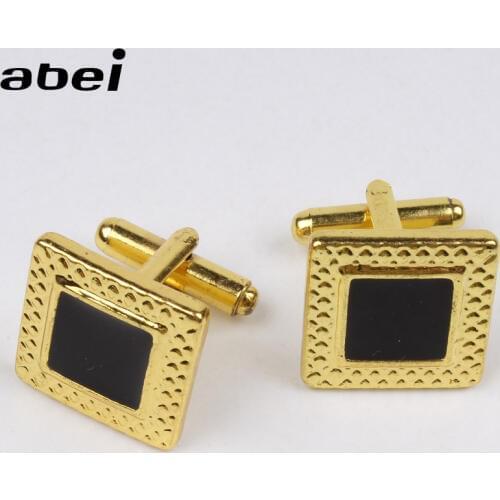 Fashion Luxury Metal Gold Black Cufflinks Boyfriend Gift cuff button men cuff link