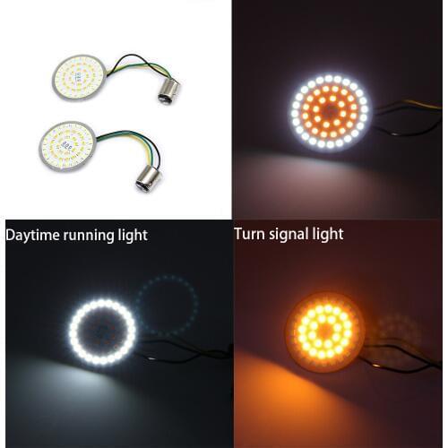 Motorcycle Bullet LED Turn Signal Light Indicator Lamp 1157 LED Inserts Light for Harley Sportster 883 1200 48 72