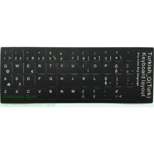 Turkey Language Film Keyboard Sticker 100Pcs/Lot Turkish Keyboard S 11 12 13 14 15 17 Inch Keyboards Sticker Laptop Desktop For