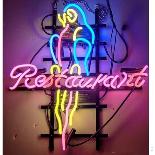 Neon Sign Restaurant Parrot Floor Light Beer Bar Neon Wall Sign Window Lamp Enseigne Lumineuse Decorate Home Handmade Glass TUBE