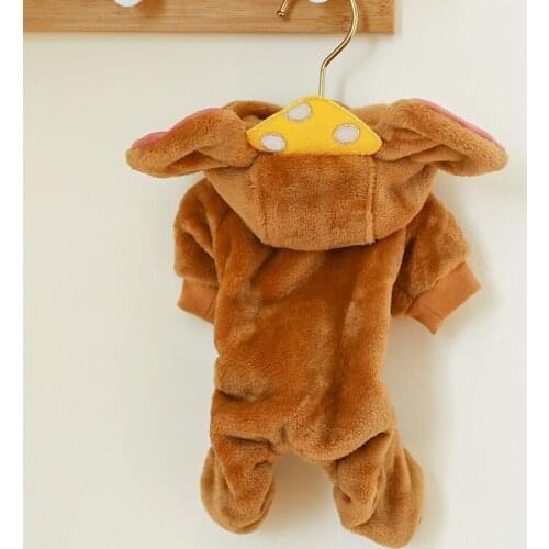 Pet Dog Clothes Warm Winter Cheese Mouse Big Ears Hoodie Dog Coat Jumpsuits Dog Chihuahua for Small Dog Outfit Product Apparel