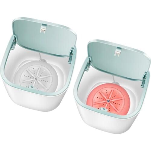 2x Portable Washing Machine for Makeup Brush Pants Travel Camping White Pink