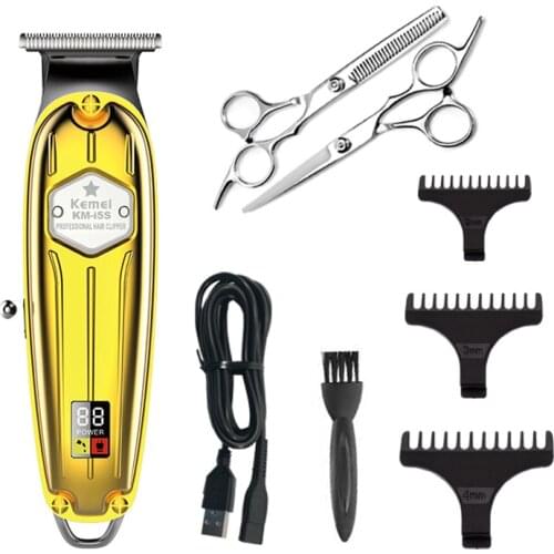 Kemei Professional Clipper All-metal Hair Cutting Machine Rechargeable Hair Trimmer For Barber Men Electric Beard Shaver