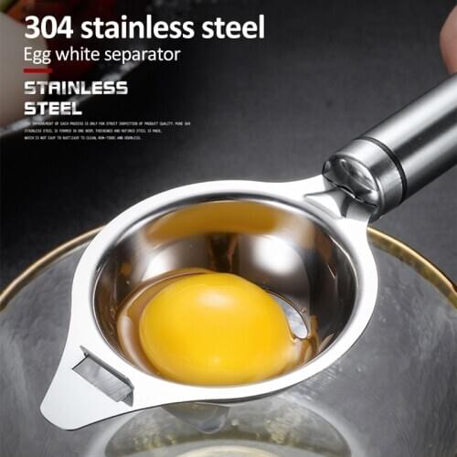 Stainless Steel Egg Separator Egg Yolk White Separator Filter Long Handle Egg Divider Baking Cooking Egg Tools Kitchen Gadgets