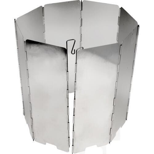 High Quality 8 Plates Foldable Outdoor Cooking Gas Barbecue Stove Wind Shield Screen Windbreaks Camping Hiking Travel Accessory
