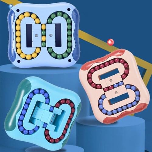 Rotating Bean Toy Kids Stress Relief Educational Toy Intelligence Fingertip Cube Children Finger Gyro Disk Educational Cube Toy
