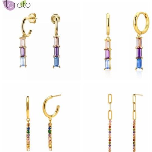 Minimalist 100% 925 Silver Exquisite Color Pendant Stud Earrings Womens Fashion Popular High-quality Jewelry Birthday Gifts