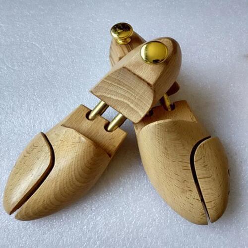 1 Pair Natrual Beech Wooden Shoe Tree Stretcher Shaper Keeper Adjustable Width Wooden Shoe Tree Stretcher Shaper