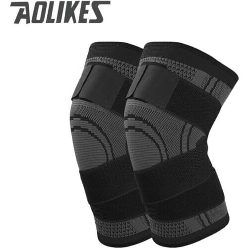 1PC Double Bandage Sport Fitness Knee Pads Patella Guards Gym Protector Basketball Compression Twining Antiskid Pro For Exercise