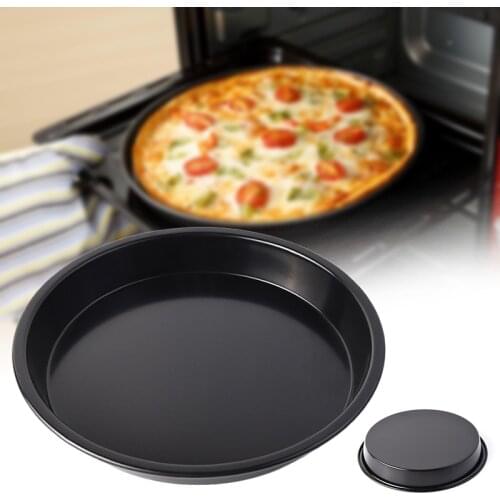 10 Inch Round Pizza Plate Pizza Pan Pizza Stones Deep Dish Tray Carbon Steel Non-stick Mold Baking Tool Baking Mould Pan