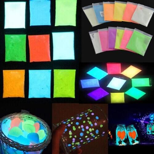 10g Super Bright Glow in the Dark Environmental Fluorescent Powder DIY Pigment Fluorescent Powder Nail Glitters Glow in the Dark