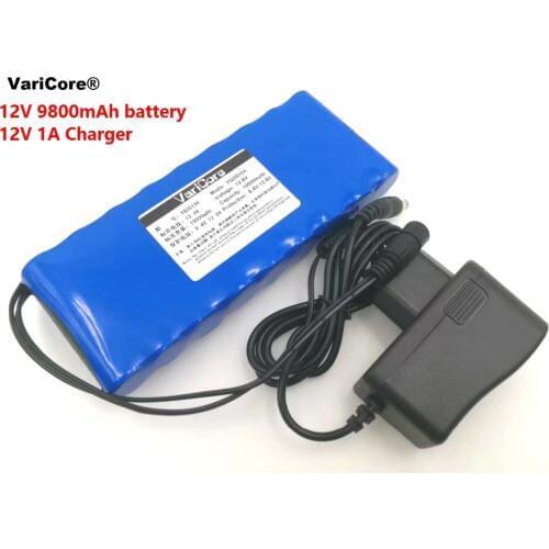 12 v 9.8Ah 9800mAh 18650 Rechargeable batteries 12V Li-Ion Battery pack Protection Board CCTV Monitor battery +12.6V 1A Charger