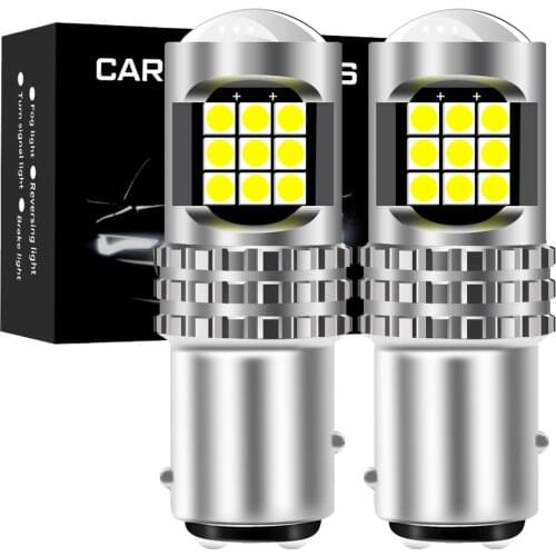 2Pcs P21W Led 1156 T20 W21/5W 7443 P21/5W 3157 1200LM W21W Car Bulb 7440 BA15S BAY15D PY21W Auto DRL Light 1157 White 12V Lamp