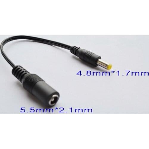 200pcs High quality All copper brand new DC cable power jack female 5.5mm x 2.1 mm plug male 4.8 mmx 1.7mm