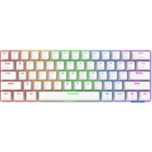 2021 Hot Sale STK61 Rainbow Colors BT 3.0 Dual-Mode Compact 61 Key Mechanical Gaming Keyboard for IOS Android Win