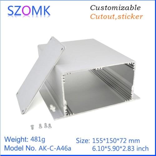 4 pcs 72*150*155mm szomk aluminum amplifier enclosure for electronics extruded aluminum housing box instrument casing for pcb