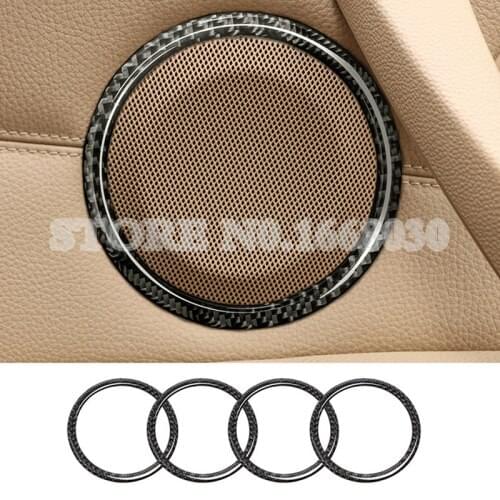 Carbon Fiber Car Door Speaker Trim Cover For BMW 3 Series F30 GT F34 2013-2018 4pcs