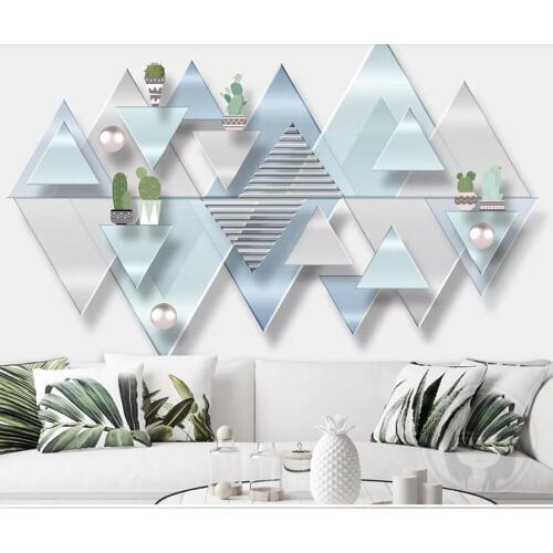 Stereo Abstract Gometric Wallpaper Mural Painting Contact Paper 3D Photo Marble Wallpaper for Living Room Luxury Home Decor