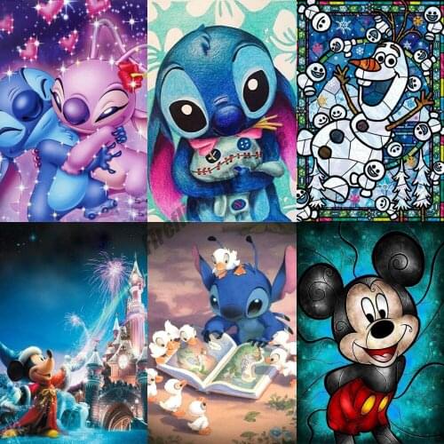 Disney 5D Diamond Painting Mickey Minnie DIY Cross Stitch Kits Paste Embroidery Diamond Mosaic Pattern Home Decoration Painting