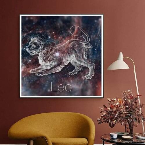 Zodiac Diamond Painting Twelve Constellation Starry Animal Embroidery Fantasy Mosaic Art Room December Decoration Mural