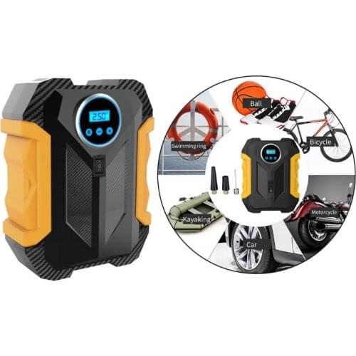 Car Multi-purpose Mini Tire Inflator Digital Display Electric Air Compressor Pump Portable Air Compressor Cable