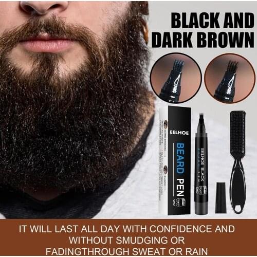 Beard Filling Pen Kit Beard Pencil Filler Waterproof Brush Enhancer Moustache Shaping Tools Coloring Moustache Pen Beard Be H2R4